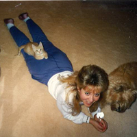 Shelly with kitten Cody